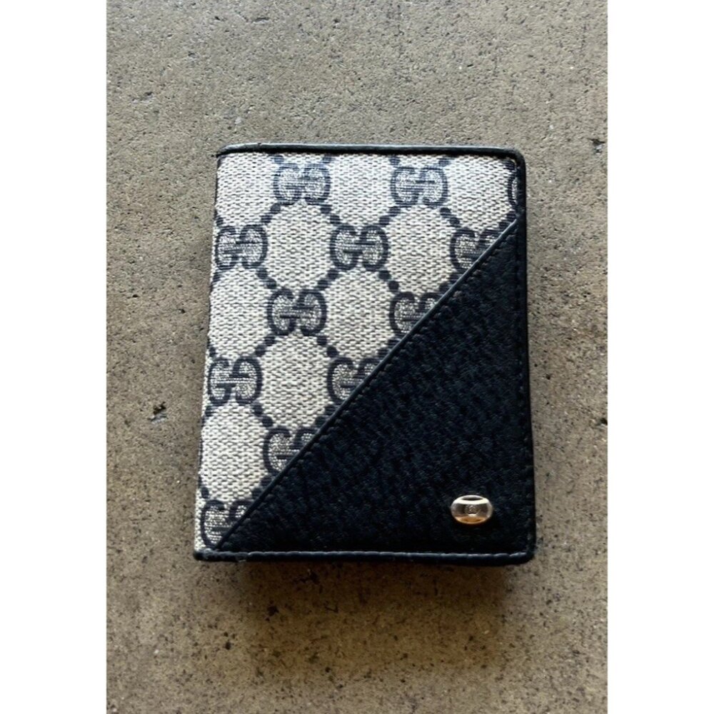 Vintage Gucci Card Holder Double Pocket Slot Light Weight Wallet Authentic RARE